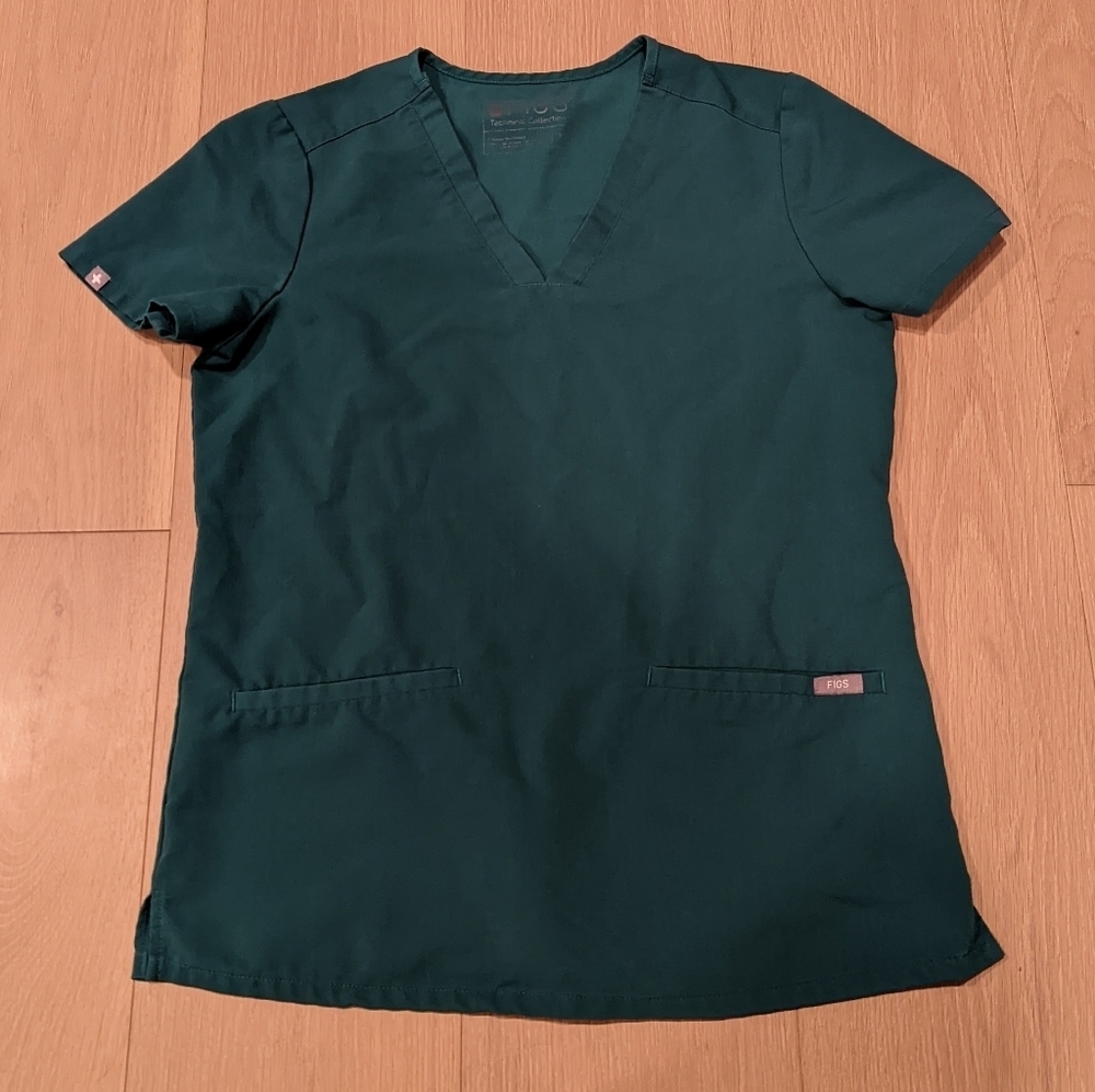 Figs Forrest Green Short Sleeve Women's Top